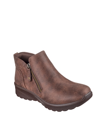 Skechers Lovely Vibe Microleather Side Zip Bootie - Standard Fit