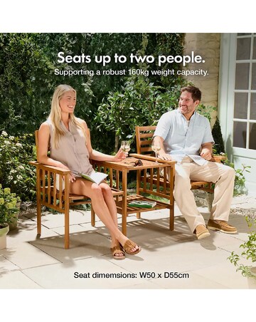 VonHaus CannesWooden Garden Loveseat Bench