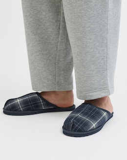 Jack &amp; Jones Dudley Checked Slipper - Navy
