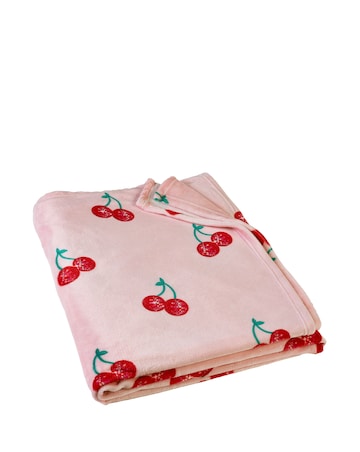 Catherine Lansfield Disco Cherries Fleece Throw