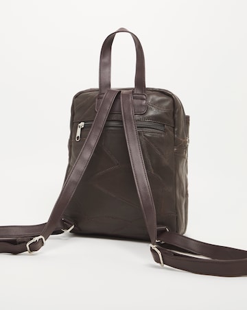 Leather Patchwork Mini Backpack