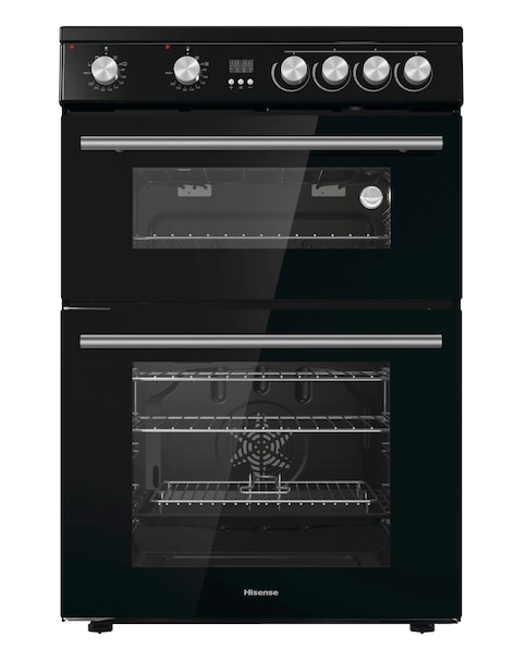 Hisense HDE3211BBUK Freestanding Double Electric Ceramic Cooker - Black