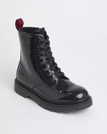 Heavenly Feet Justina Lace Up Chunky Boot Ex Wide Fit