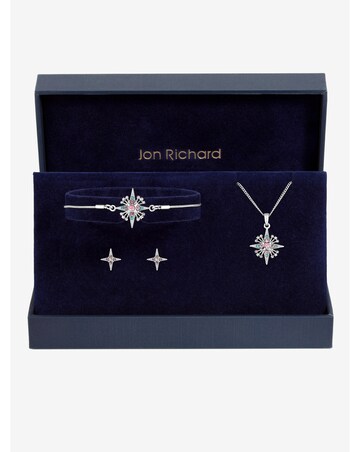 Jon Richard Silver Plated Diamond Cut Star Trio Set - Gift Box