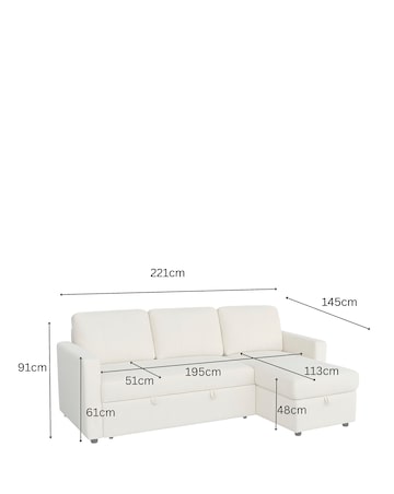 Aspire Nexis Right Corner Chaise Storage Sofa Bed