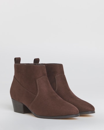 Ophelia Low Block Heel Ankle Western Boot - Wide Fit (E)