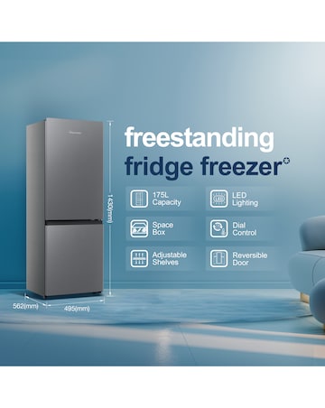 Fridgemaster MC50165ES 60/40 Fridge Freezer - Silver E Rated