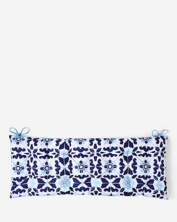 Tile Print Outdoor Benchpad with Striped Reverse