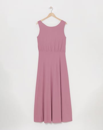 Pink Cowl Back Maxi Bridesmaid Dress With Side Split