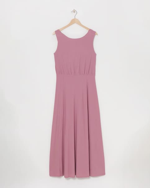 Pink Cowl Back Maxi Bridesmaid Dress With Side Split