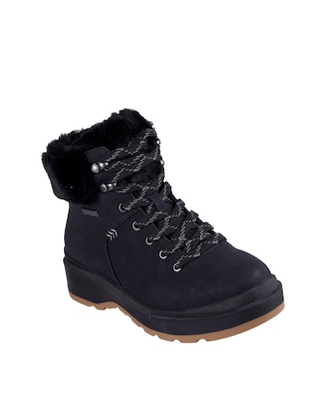 Skechers Park City Cozy Hiker Lace Up Wedge Boot - Standard Fit
