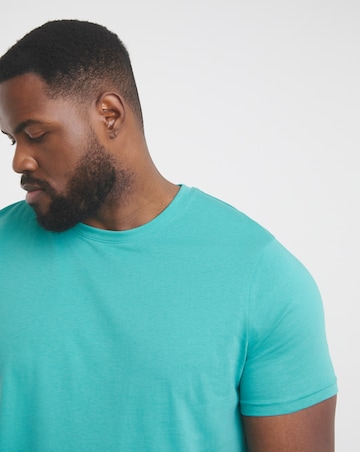 Pure Cotton Crew Neck T-Shirt Long Length- Teal