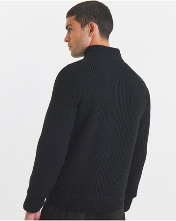 Quilted Fisherman Zip Through Cardigan