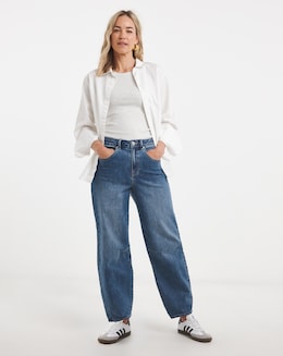 Blue Authentic Barrel Leg Jeans