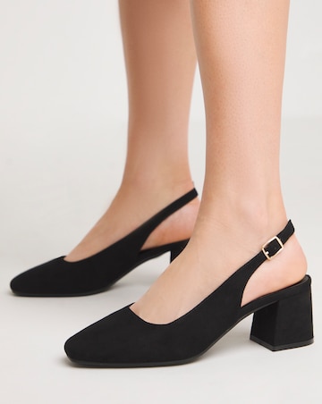 Henrietta Flexi Sole Block Heel Slingback Shoe Wide E fit