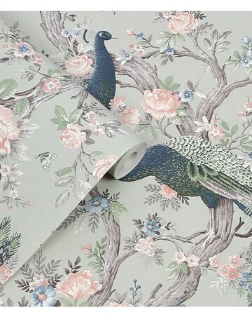 Laura Ashley Belvedere Sage Green Wallpaper