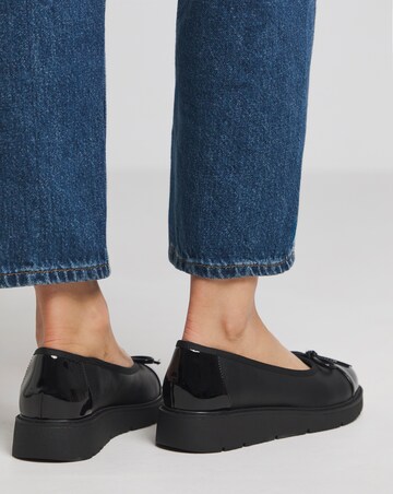 Heavenly Soles Josie Low Wedge Ballerina Shoe - Extra Wide Fit (EEE)