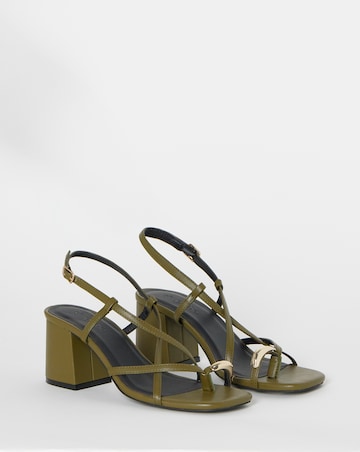 Paola Hardware Detail Toe Loop Heeled Sandals - Wide Fit (E)