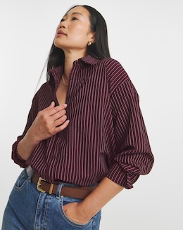 Stripe Oversized Long Sleeve Shirt