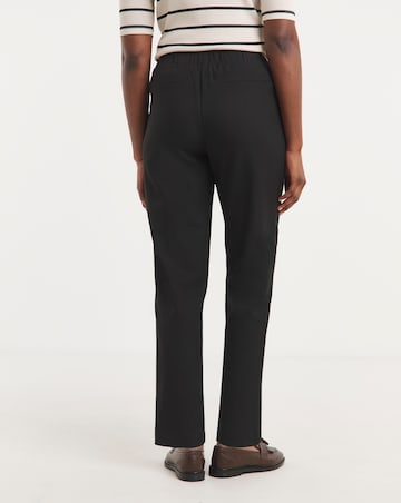 Black Stretch Twill Tapered Trousers