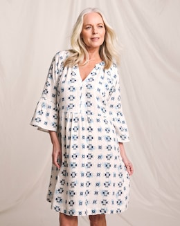 Julipa Printed Pure Cotton Textured Shift Dress