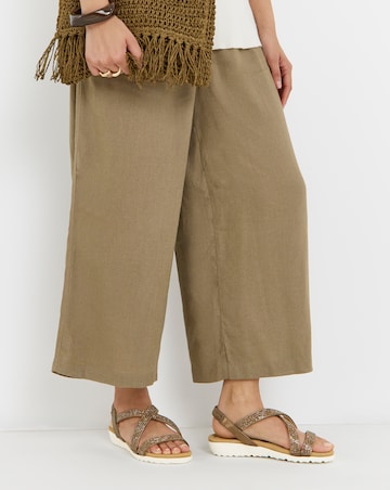 Heavenly Soles Breeze Low Wedge Comfort Diamante Sandals - Wide Fit (E)