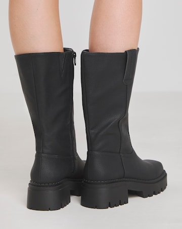 Peyton Chunky Biker Boots - Wide Fit (E) & Curvy Calf