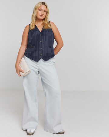 Blue Pinstripe Tailored Waistcoat