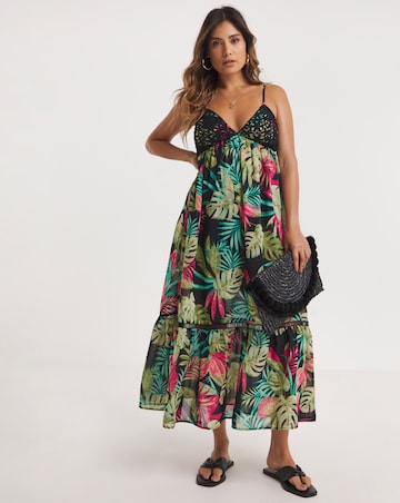 Floral Print Maxi Beach Dress