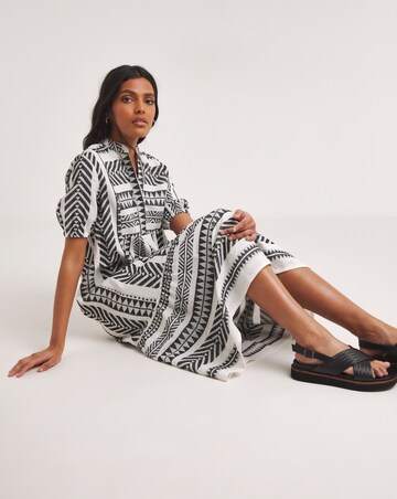 Cotton Jaquard Smock Dress