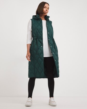 Teal Adjustable Waist Quilted Gilet