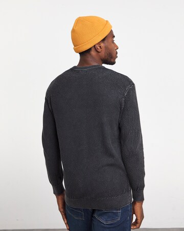 Grey Pigment Dyed Slouch Knitted Jumper