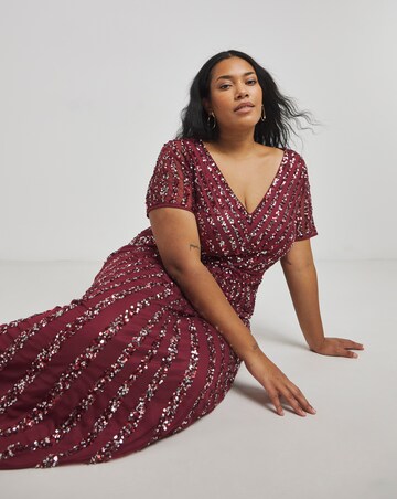 Maya Stripe Embellished Maxi Dress