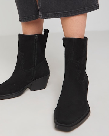 Rayla Suede Western Ankle Boots Wide E Fit