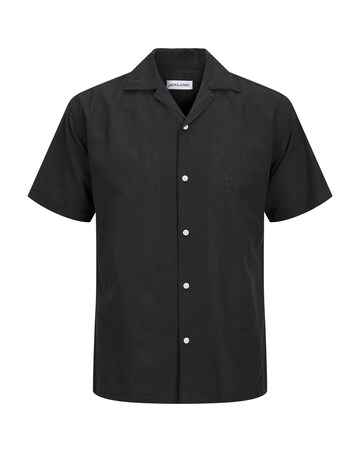 Jack & Jones Breeze Linen Blend Resort Shirt - Black