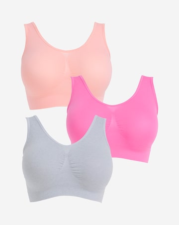 Pretty Secrets (3 Pack) Plain Comfort Tops Pink/Grey