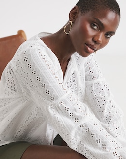 Pure Cotton Broderie Blouse