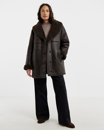 Chocolate Shawl Cover Aviator Jacket