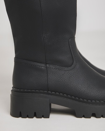 Peyton Chunky Biker Boots - Wide Fit (E) & Curvy Calf