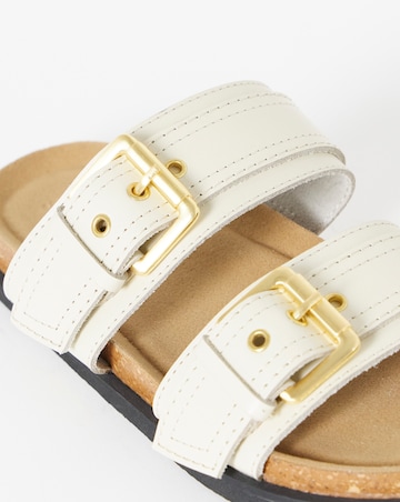 Chester Suede Two Strap Mule Sandals - Wide Fit (E)