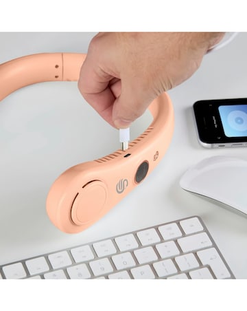 Swan Rechargeable Neck Fan - Peach