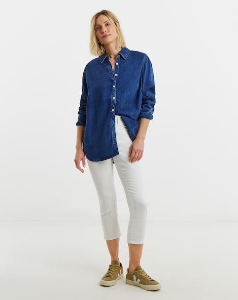 White Stretch Capri Jeggings