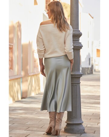 Sosandar Satin Midi Skirt