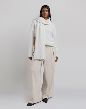 Stone Wide Leg Tailored Trouser