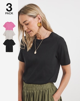 Pure Cotton 3 Pack Crew Neck T-Shirts