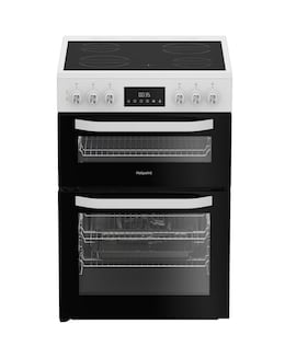 Hotpoint HDE6VDW 60cm Electric Double Cooker with Multiflow - White