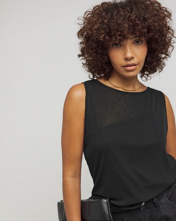 Simply Be Black Mesh Top