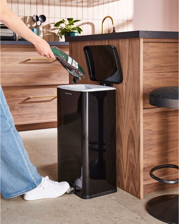 Morphy Richards Black 30L Rectangular Bin