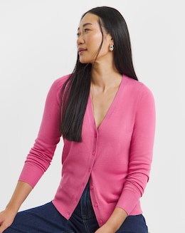 Eversoft Pink V Neck Cardigan