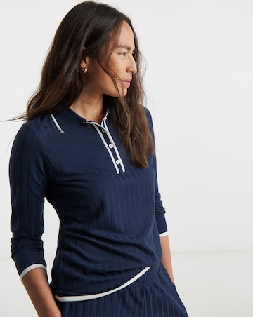 Button Front Collared Long Sleeve Top